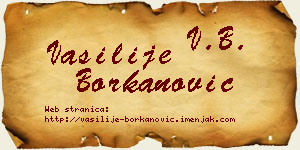 Vasilije Borkanović vizit kartica